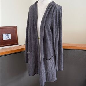 Barefoot Dreams grey Cozychic lite knit Open-Front Cardigan in Charcoal Gray med